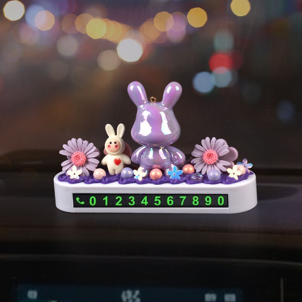 2016 nuevo adorable cartón de dibujos animados crema placa de estacionamiento corona oso coche placa de estacionamiento temporal placa de movimiento de automóviles