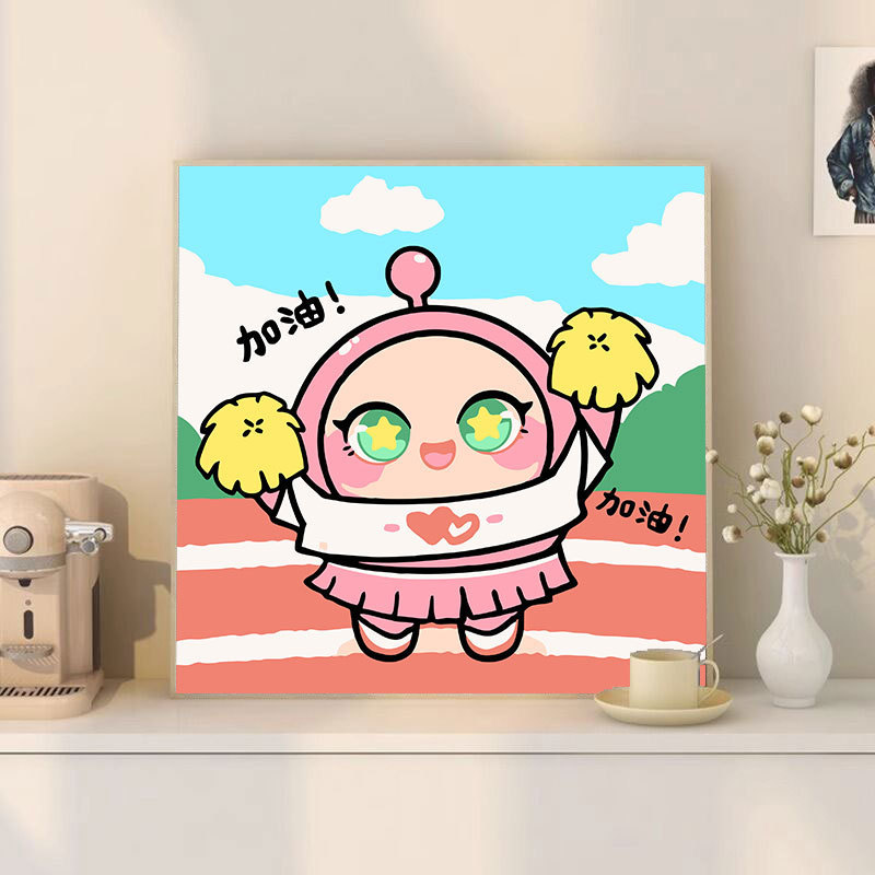漫画 Q バージョンエッグマンパーティーシリーズ DIY デジタル油絵子供の手作り着色油絵装飾品卸売|undefined