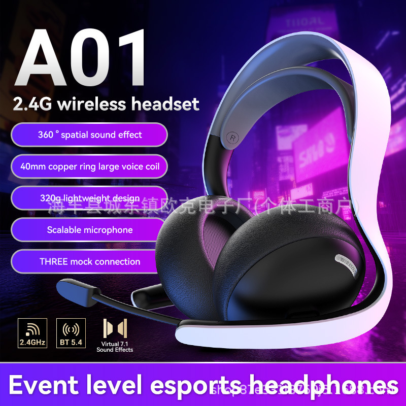 Palm-Sized Ps5 Headset A01 Professional Gaming Headset with Three-Mode Connection for P4/P5 Switchpc