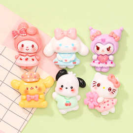 可爱卡通小狗猫咪 diy奶油胶手机壳钥匙扣发夹鞋扣材料 树脂饰品