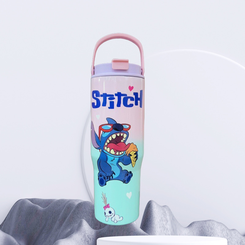 Transfronterizo nuevo estilo 304 taza de aislamiento de acero inoxidable dibujos animados anime Ice Ba taza al aire libre taza de automóvil portátil impresión 3D