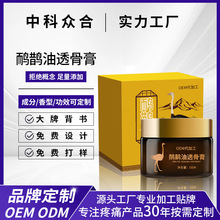 贴牌鹅鹋油透骨膏肩颈腰椎疼痛按摩膏外用oem贴牌鹅鹋油鸵鸟油