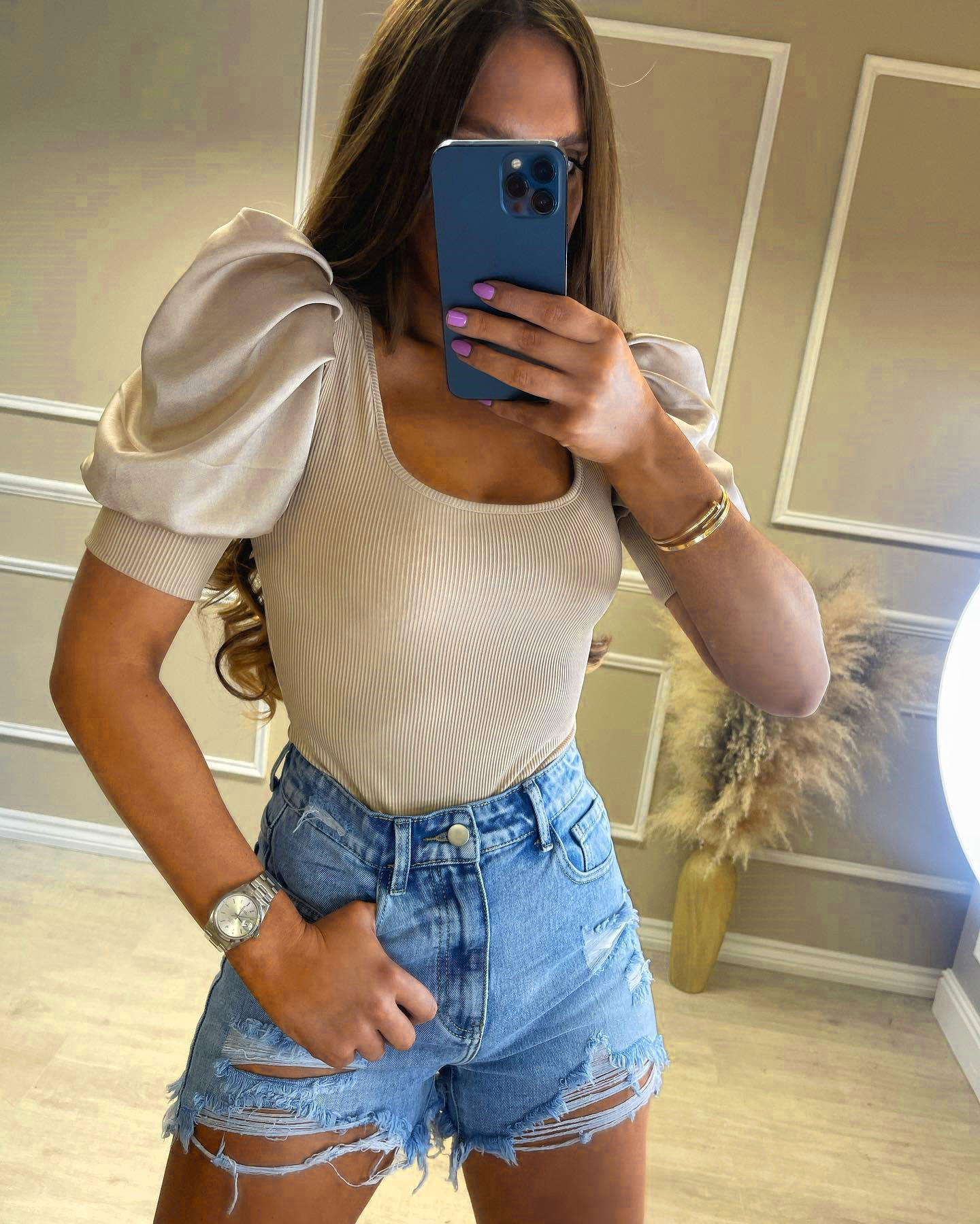 T-shirt Tops Type Holiday, Daily Occasion U Neck Neckline Wholesale Women's Simple Style Solid Color Short Sleeve Patchwork T-Shirts