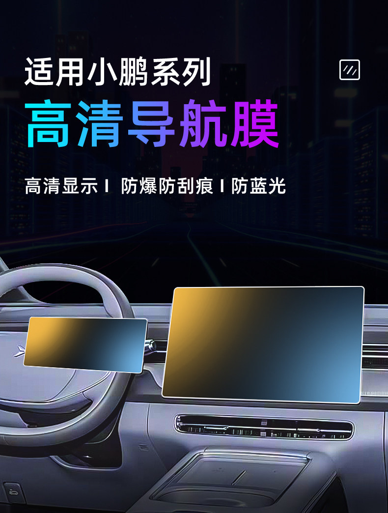 Suitable for 26 models of Xpeng G6 central control tempered film, car navigation screen protector, display screen protective film, dashboard film