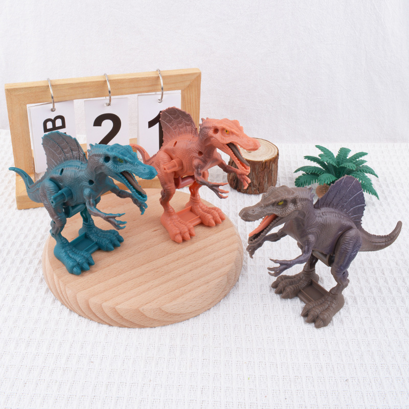 Dinosaurios de dibujos animados simulación de dinosaurios saltará niños para aprender a escalar juguetes de puzzle al por mayor