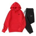 Red clothes + black pants, black label