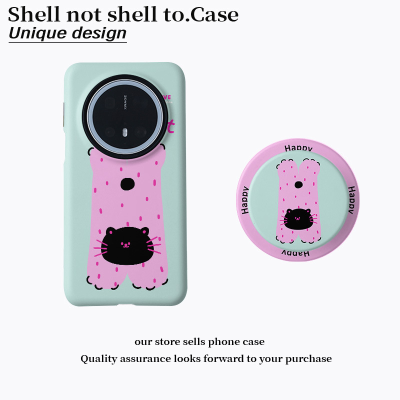 Ins Polka Dot Pink Cat Magnetic Film Two-In-One Suitable for Xiaomi 17 Huawei Oppox9 Mobile Phone Case Vivox300 Ins Polka Dot Pink Cat Magnetic Film Two-In-One Suitable for Xiaomi 17 Huawei Oppox9 Mobile Phone Case Vivox300