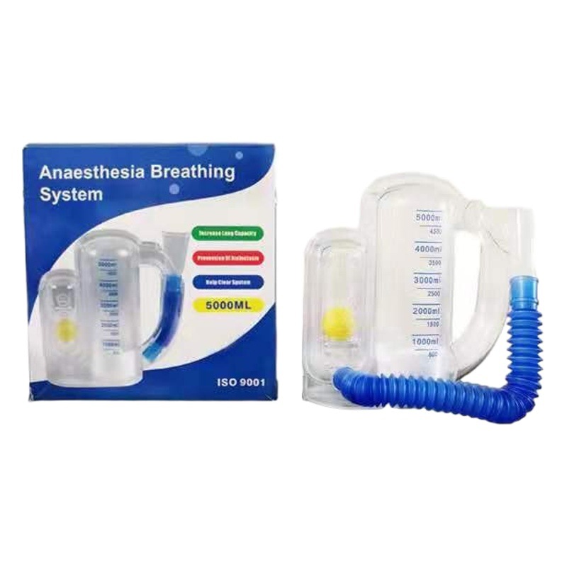 Equipo de ejercicio de respiración boca succión entrenador capacidad pulmonar entrenamiento tres instrumento de bola