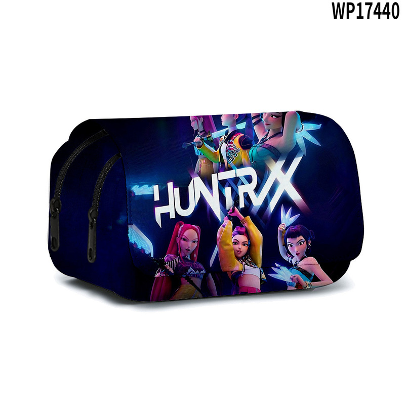 3D新品跨境电影  K-POP 猎魔女团双层翻盖笔袋儿童文具|undefined