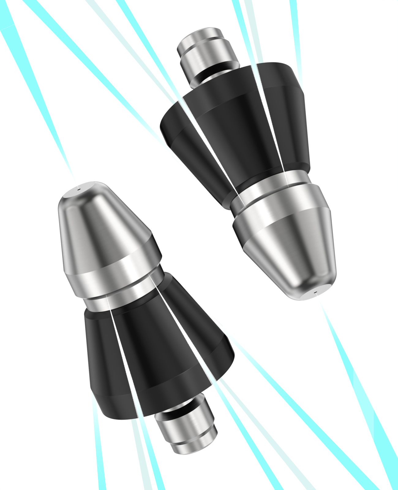 1/4 빠른 연결, 전면 1개, 후면 6개, 마우스 헤드 2팩