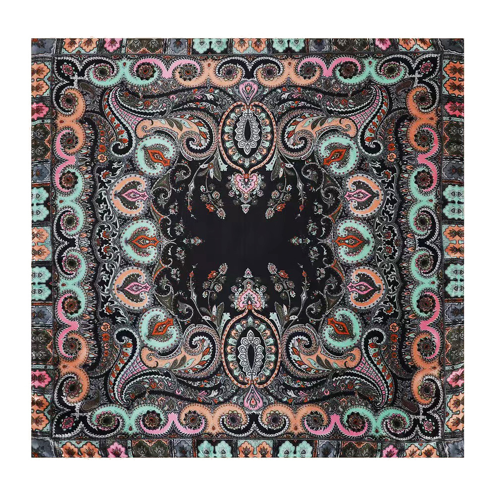 Women's Lady Paisley Satin Printing Silk Scarf display picture 12