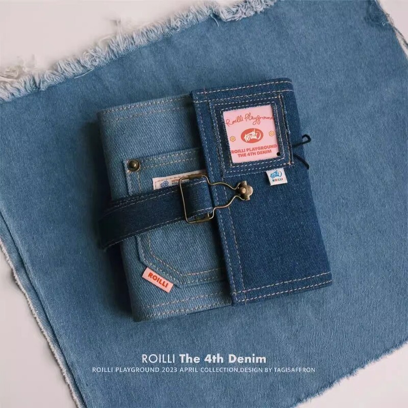 Vintage A6 Denim Loose-Leaf Notebook Planner with Aesthetic Appeal 3inch Small Card Polaroid Photo Storage Album Vintage A6 Denim Loose-Leaf Notebook Planner with Aesthetic Appeal 3inch Small Card Polaroid Photo Storage Album