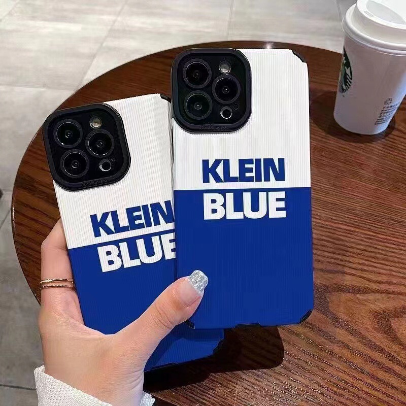 Applicable splicing Klein Blue Apple 13/14 phone case 12pro/11promax/xsmax/8p silicone Applicable splicing Klein Blue Apple 13/14 phone case 12pro/11promax/xsmax/8p silicone