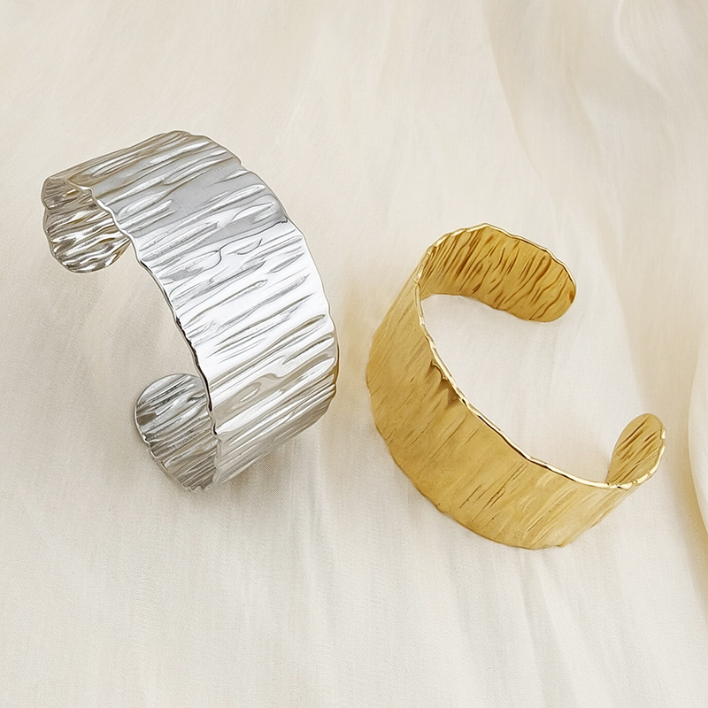 (Cross-border trading), (Wholesale), women's bracelet stainless steel, trend accessory, simple and elegant design, high-quality style, 750 sample gold