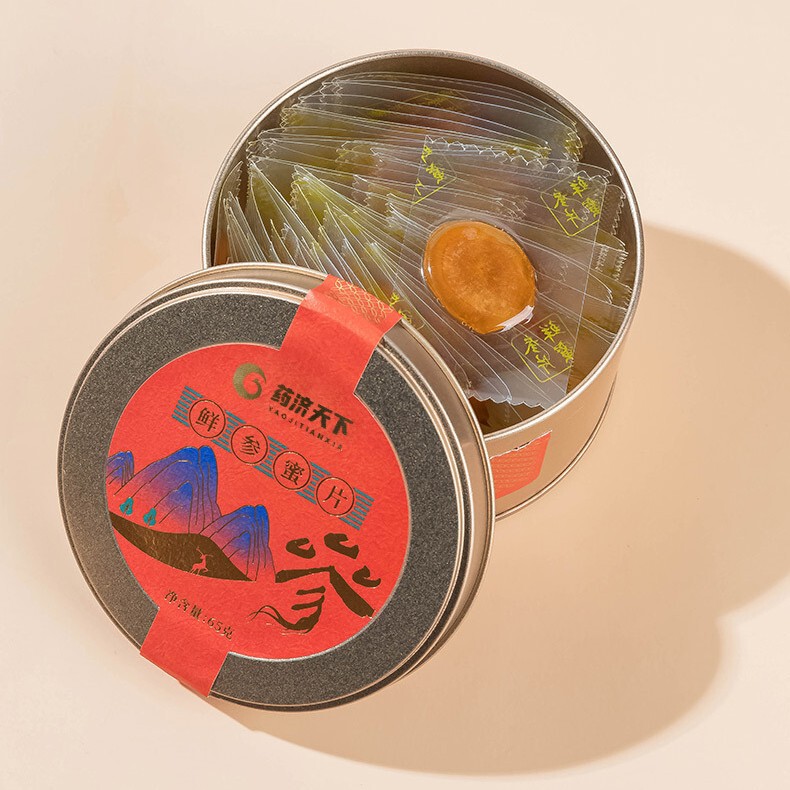 人参蜜片長白山新鮮参蜜片紅参即食人参蜜製品65g鉄缶メーカー直発スポット|undefined