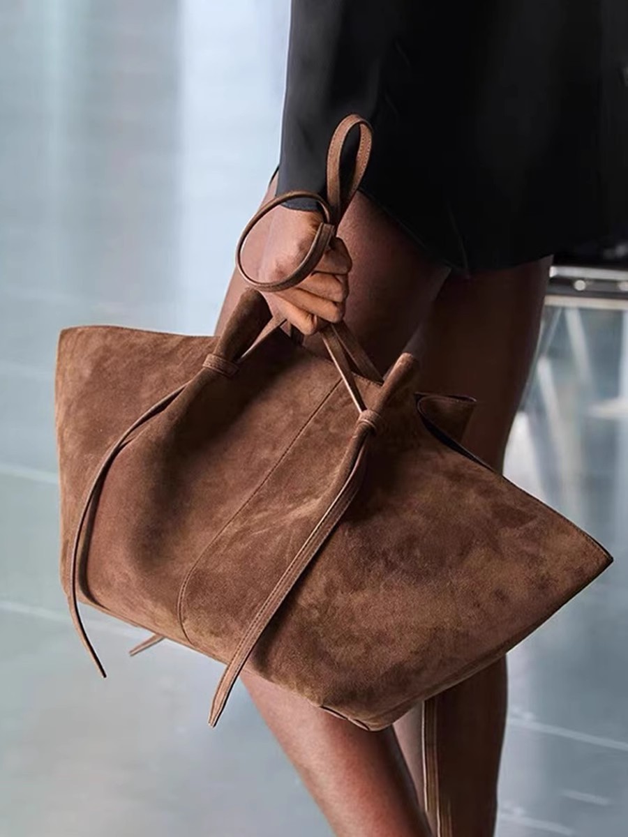 Quality retro matte suede capacious one-shoulder bag