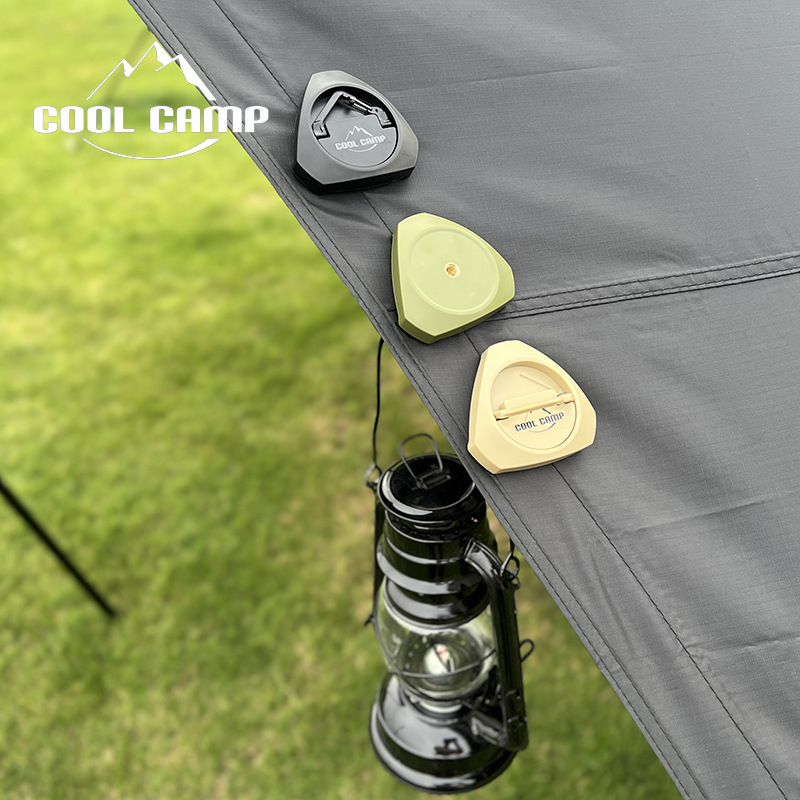 COOLCAMP outdoor multifunctional magnet hook camping rope fixed buckle car light hanging triangle strong suction disc clamp