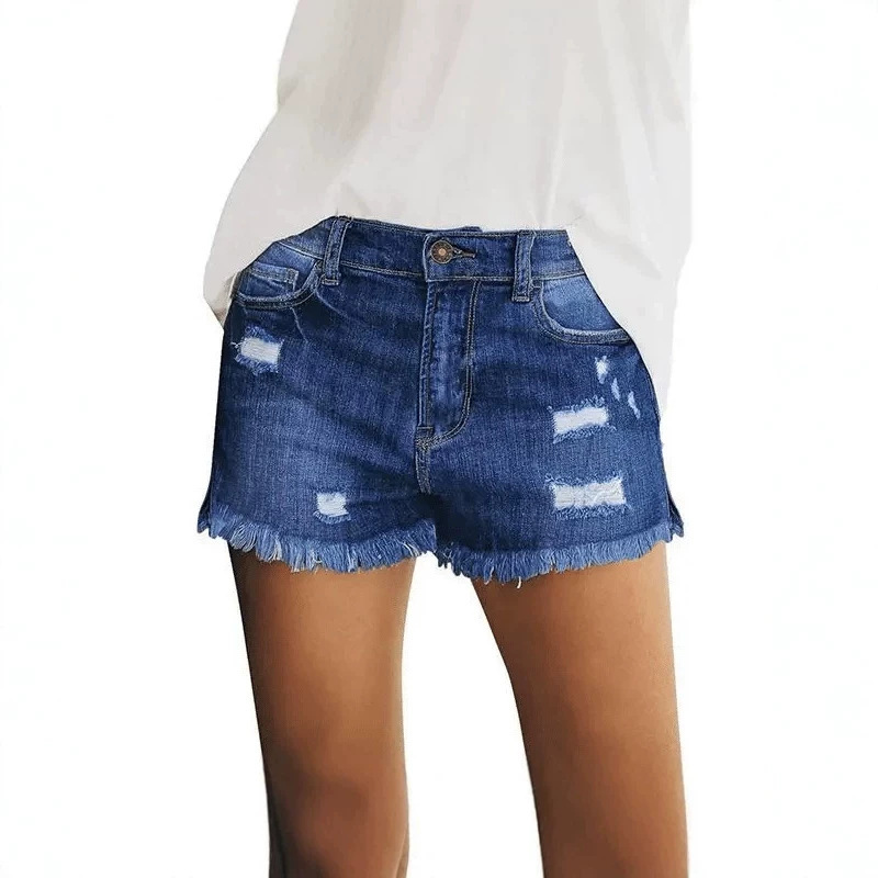 Women's Casual Mid-Waist Denim Shorts, Elastic, Fashionable and Comfortable Women's Fashion Women's Casual Mid-Waist Denim Shorts, Elastic, Fashionable and Comfortable Women's Fashion