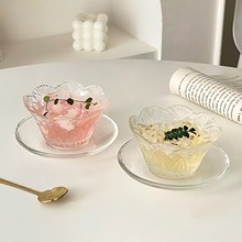 ins风花瓣浮雕甜品碗酸奶碗高级感沙拉碗简约冰淇淋碗燕麦碗