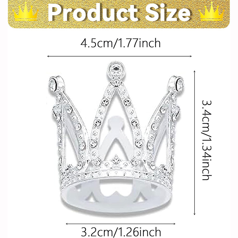 Ventas transfronterizas de aleación dorada corona de cabeza para niños fiesta de cumpleaños decoración de perlas de diamante decoración de pastel 15 piezas
