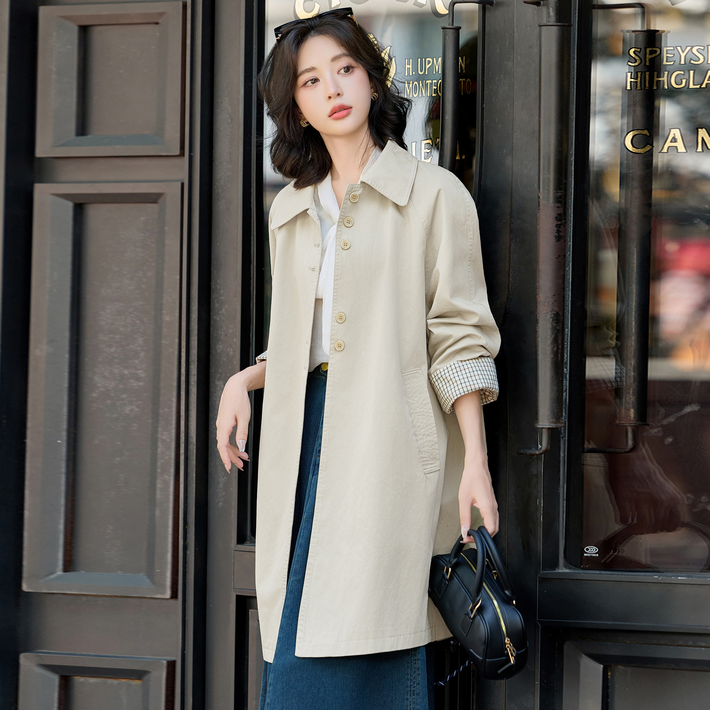 2025 New Autumn Women's Clothing, High-End and Super Nice, British Style Casual Elegant Long Windbreaker Jacket for Women Yb8502