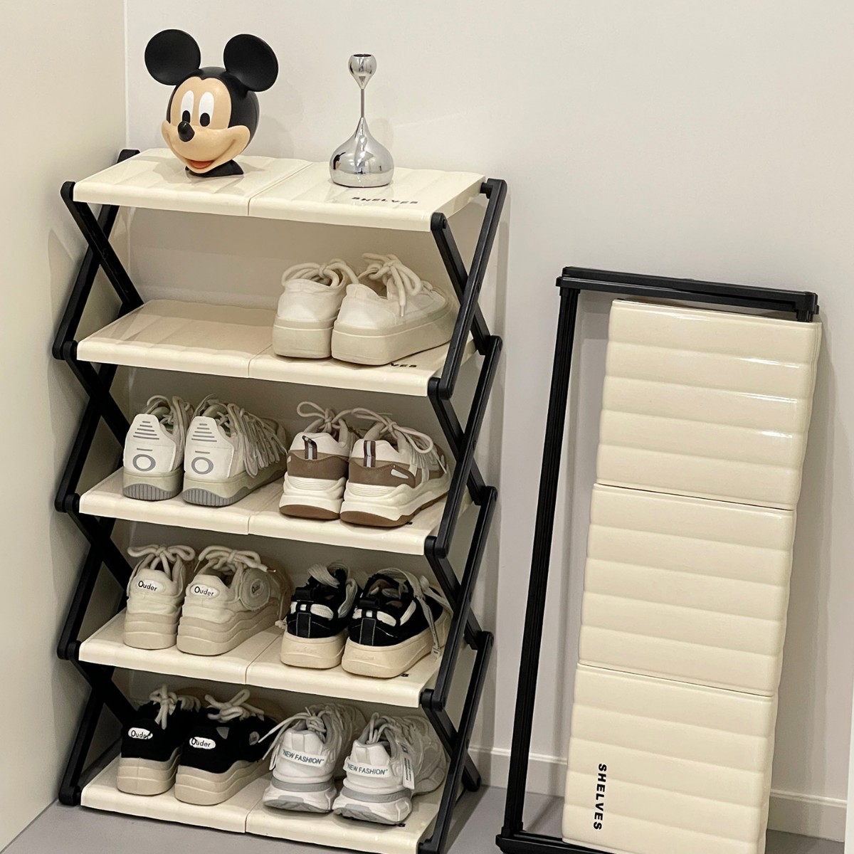 Home entrance door folding shoe rack simple door multi-layer large…