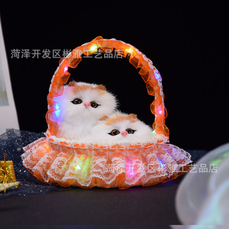 Cestas luminosas con lámparas y llamadas gatitos, simulación de gatos, juguetes luminosos para niños, estandos, puntos de venta.