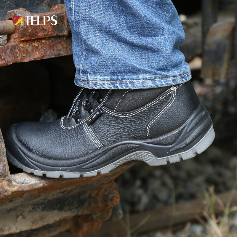 TELPS泰普士防静电棉鞋高帮黑色安全鞋 钢包头防砸防刺穿工程劳