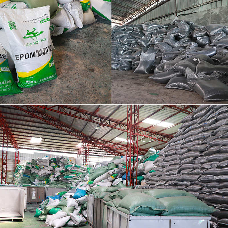 批发充草颗粒TPE绿色草坪橡胶颗粒学校足球草坪填充环保胶粒厂家