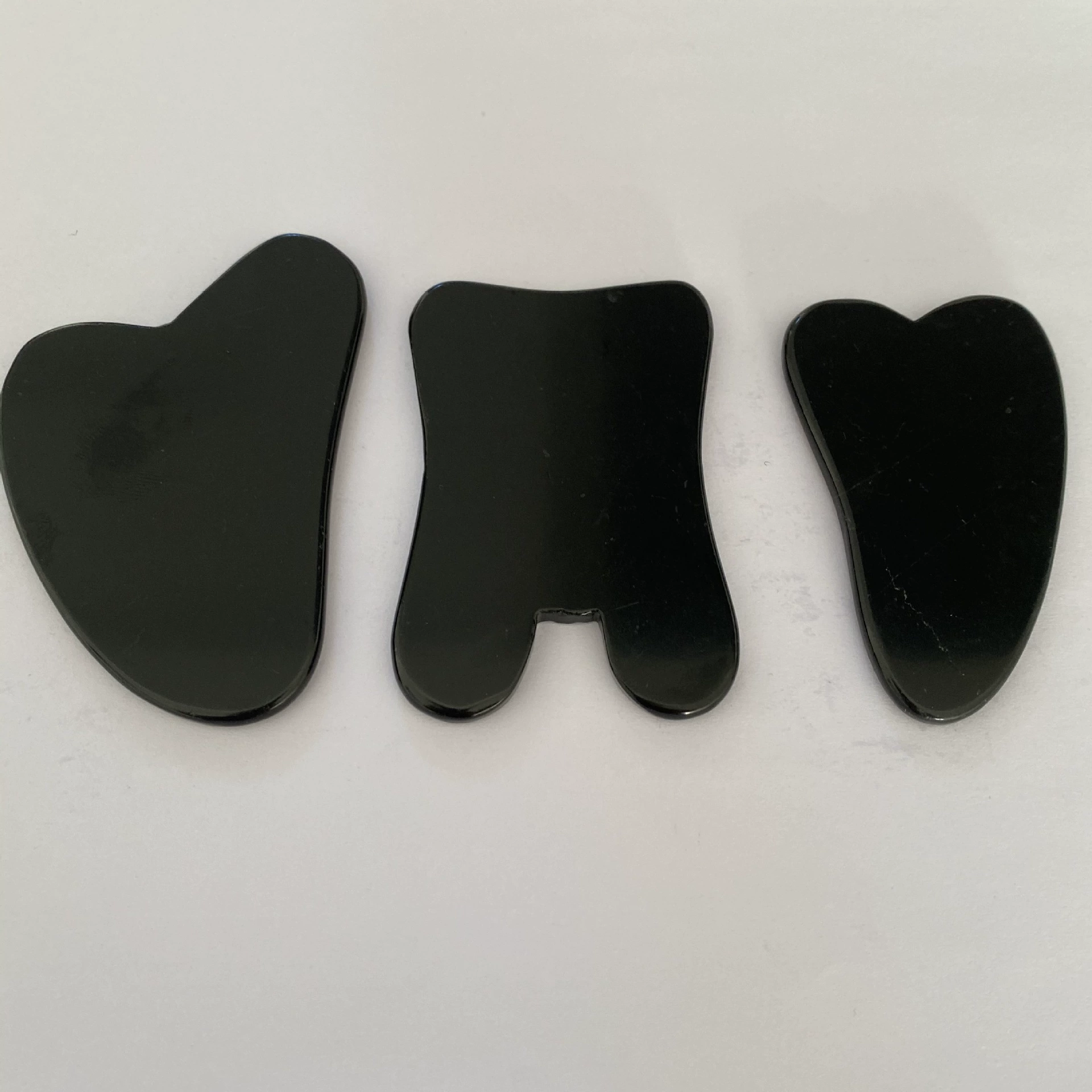 Оптовая продажа нефритовых массажеров гуаша для глаз, нефритовый массажер гуаша из Сюяня, черный нефритовый массажер для очищения меридианов.