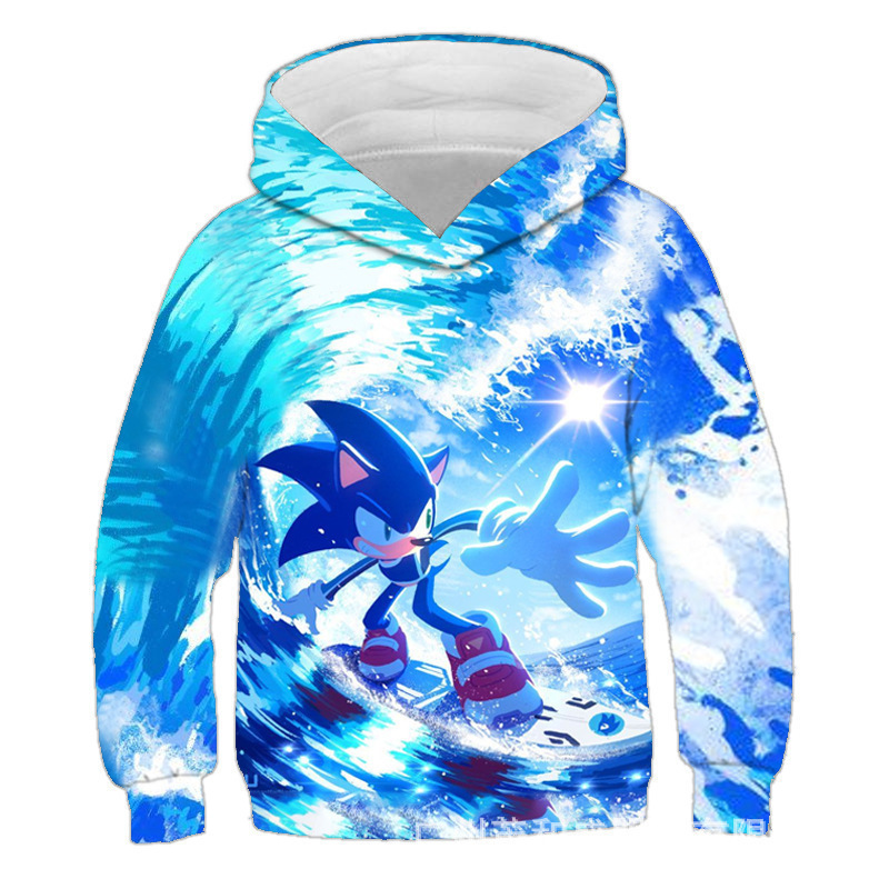 Sweatshirt Men's Hooded Cross-Border Kidsren's New Anime Sonic the Hedgehog Hooded Kidsren's Sweatshirt Hoodie Sweatshirt Men's Hooded Cross-Border Kidsren's New Anime Sonic the Hedgehog Hooded Kidsren's Sweatshirt Hoodie