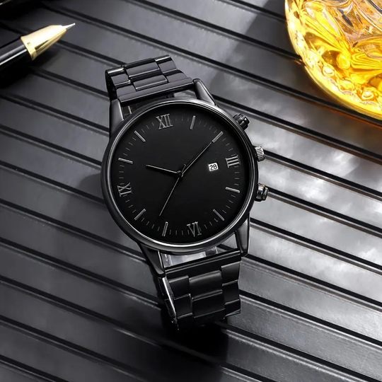 Cross-border Explosions Watch Men's Trendy Quartz Watch for Middle School Students High Color Value Watch Life Calendar Waterproof Watch