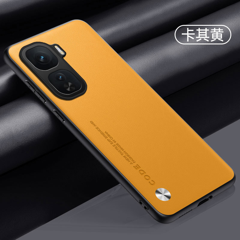 Official plain leather model-khaki yellow