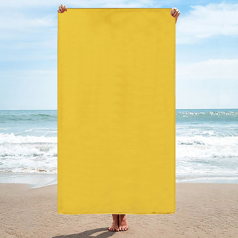 Toalla de playa de secado rápido de microfibra ultrafina, portátil, de doble cara, tipo terciopelo, con protección solar y logotipo personalizado, suministro directo de fábrica