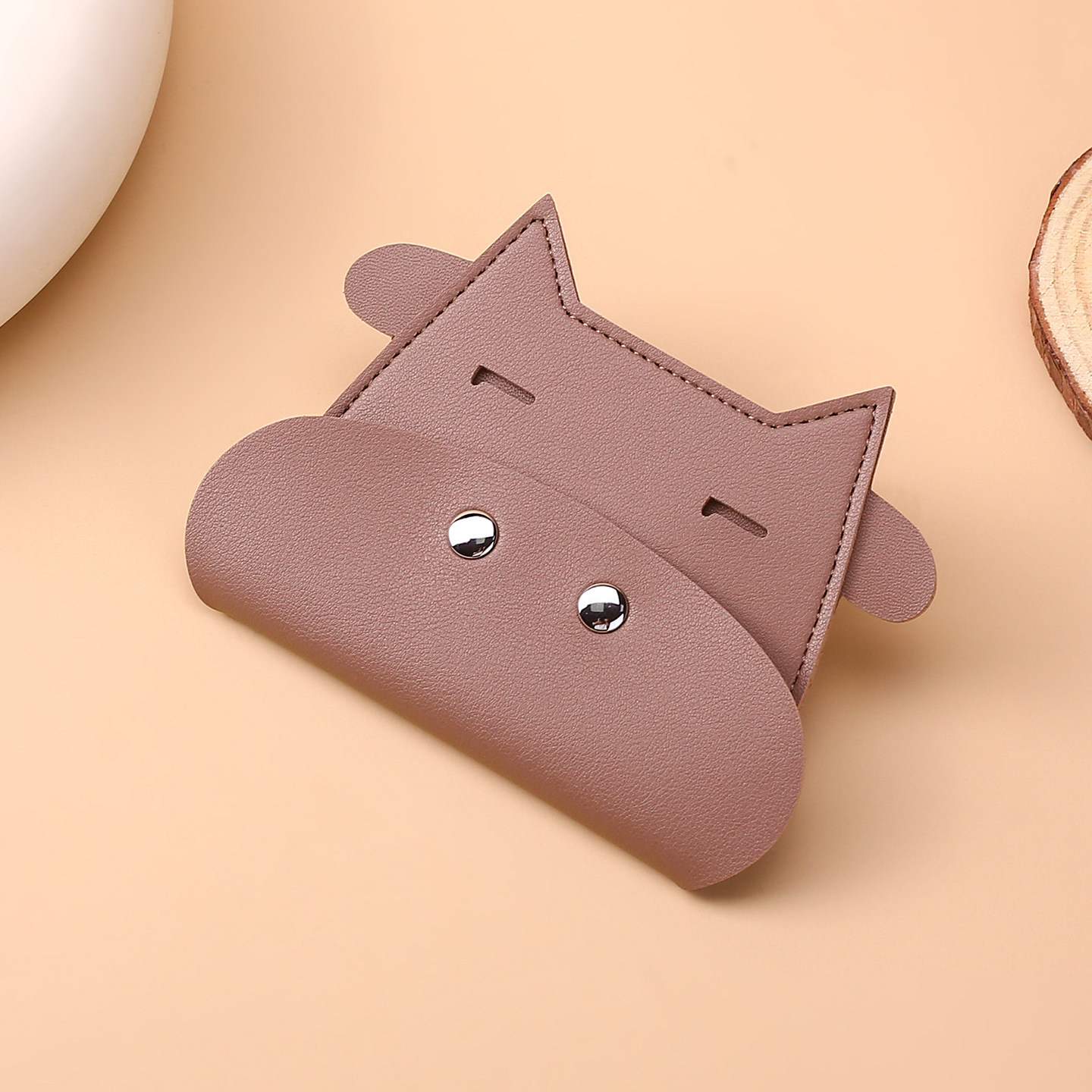 Cuero creativo japonés delgado bolso de moneda de plata lindo cartón de dibujos animados bolsa de tarjetas de vaca cubierta de tarjetas de chicas bolso de cambio portátil pequeño