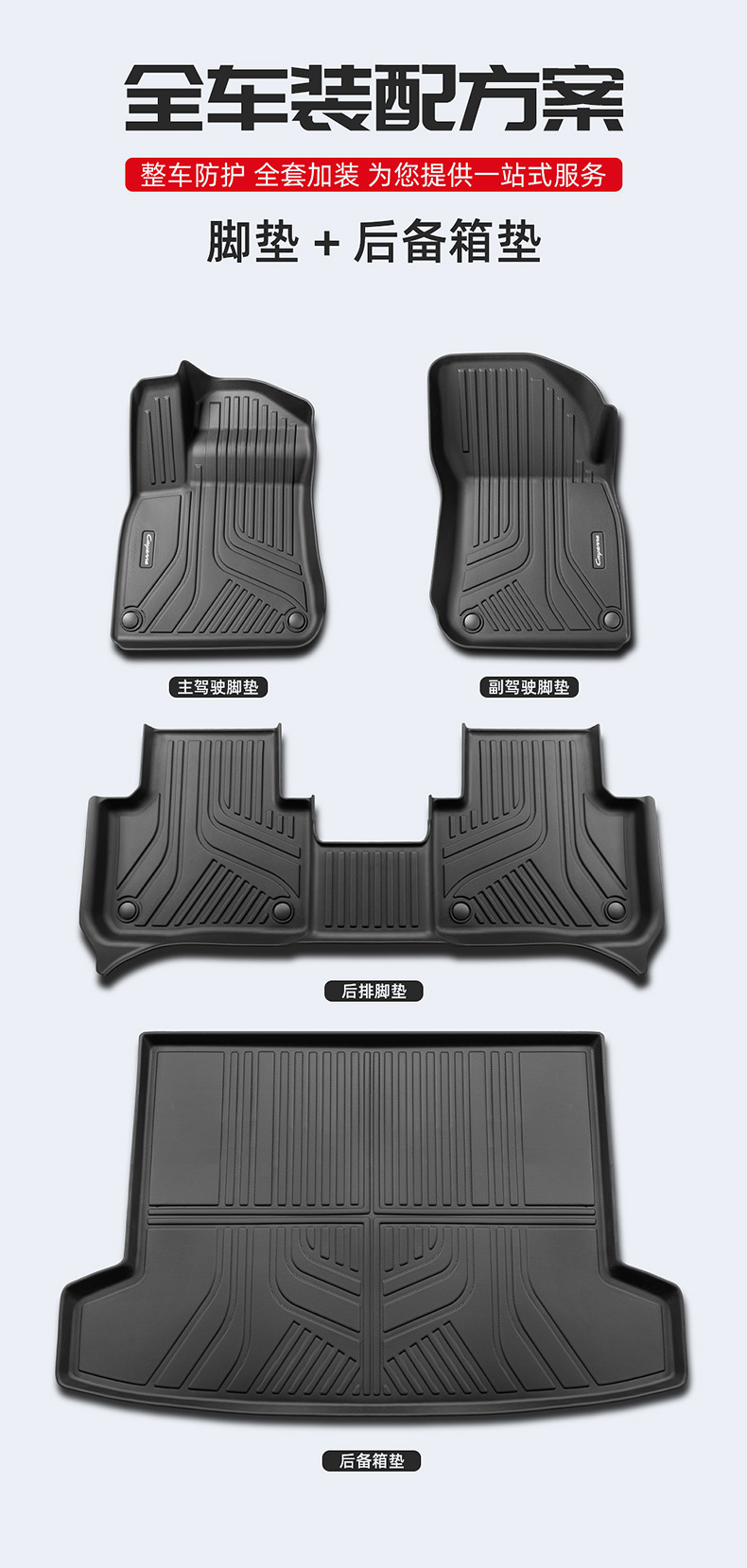 Cross-border wholesale tpe car floor mats fully enclosed waterproof dedicated to BMW Audi Volkswagen interior modification