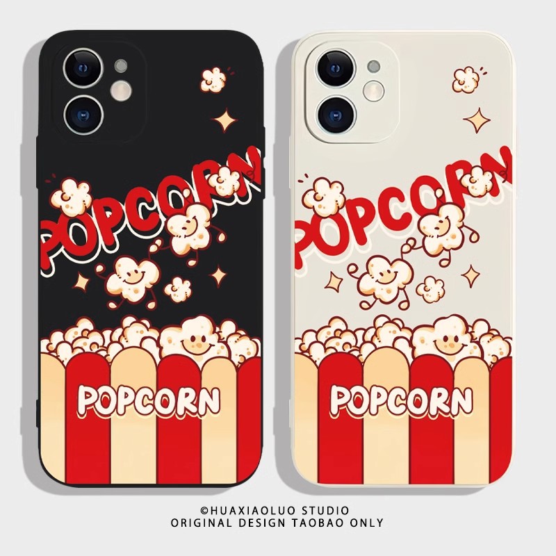 Creative popcorn for Xiaomi 14pro phone case 13 popular red mi K60 cartoon 50 silicone note12 New