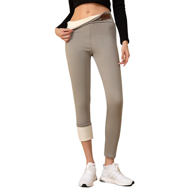 Бархатные л leggings, эластичные прилегающие брюки для тепло, европейский стиль, увеличенная толщина, высокий пояс