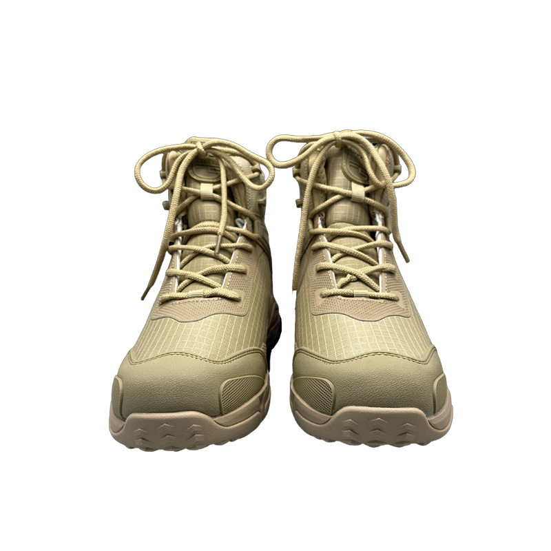 Botas de entrenamiento de combate transfronterizas de nuevo estilo, botas tácticas para hombres, impermeables, altas, resistentes al desgaste, botas de montaña al aire libre, botas de combate marrones ligeras
