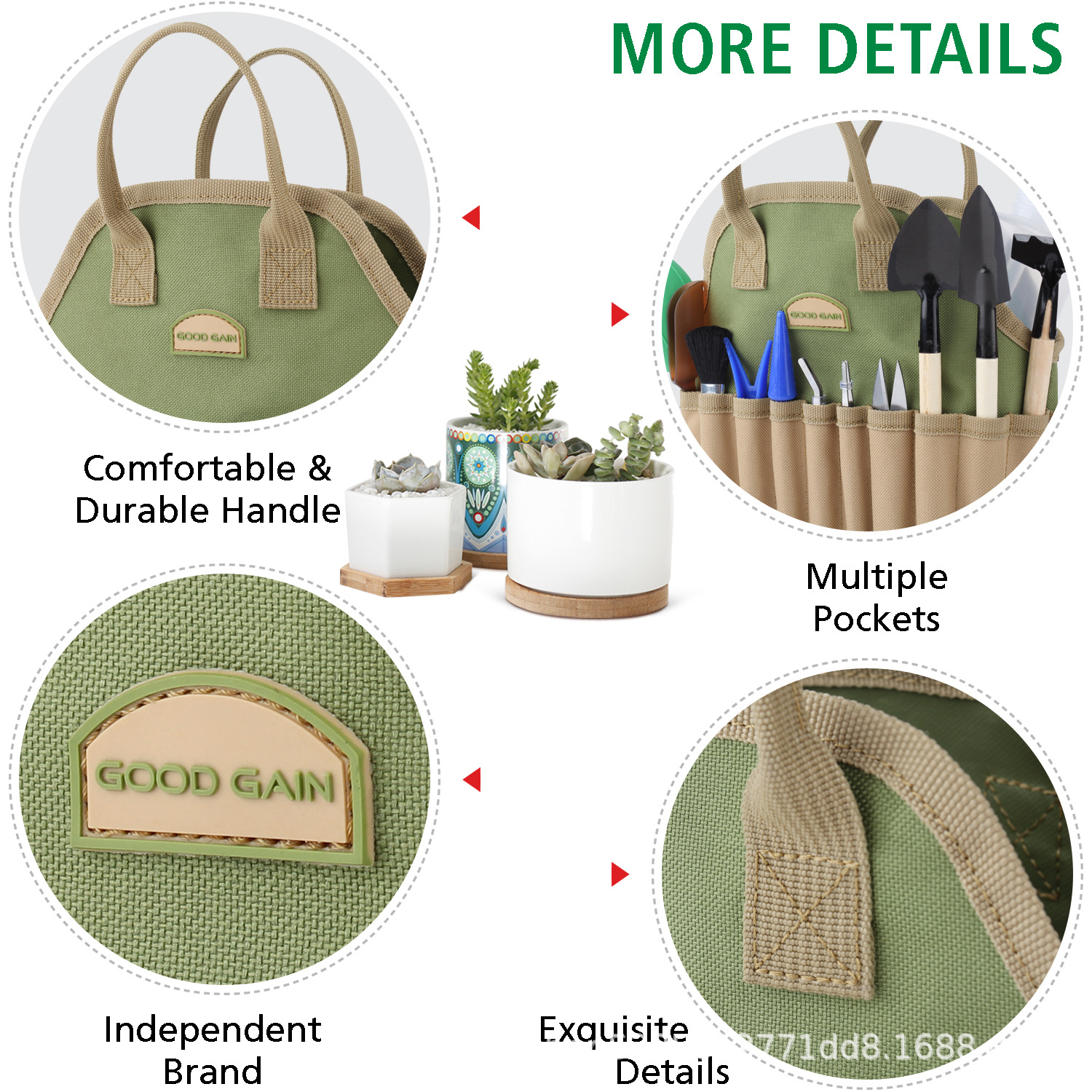 (2개) 분재 도구 즙이 많은 식물 세트 저장 가방 미니 정원 도구 세트