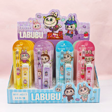外贸labubu拉布布活动铅笔套装高颜值ins刷题舒适0.5自动铅笔批发