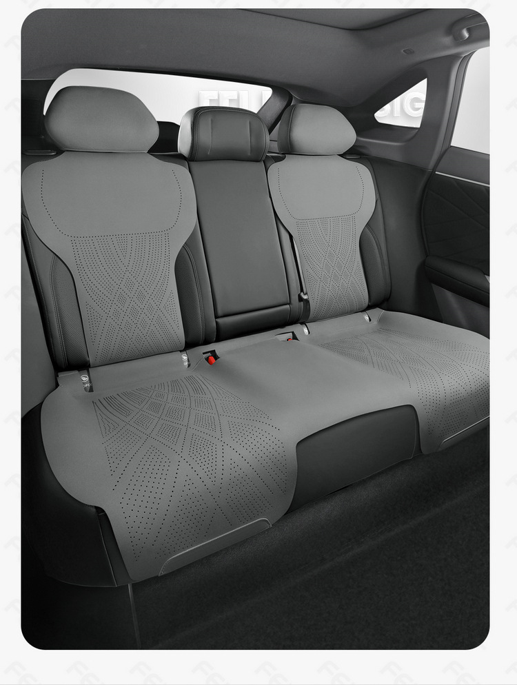 Changan dark blue S07 Special Car Cushion Four Seasons Universal Semi-enclosed Suede Saddle Cushion Perforated Seat Cover Cushion