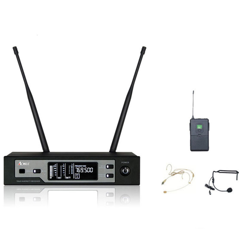 Micrófono inalámbrico de diversidad real un arrastre un segmento u anti-Howling profesional etapa rendimiento KTV boda anfitrión micrófono