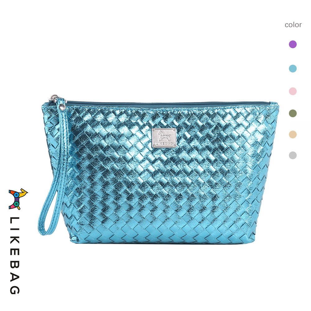 Bolsa de cosméticos de mano transfronteriza europea y americana bolsa de viaje tejida de moda bolsa de almacenamiento portátil bolsa de lavado logo puede ser añadido