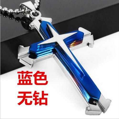Simple glossy cross-border e-commerce AliExpress best selling pendant slit 3 multi-layer cross necklace jewelry pendant