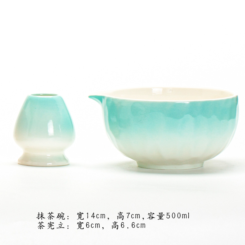 그라데이션 그린 말차 그릇과 차 시안리(PJ2505251-2)
