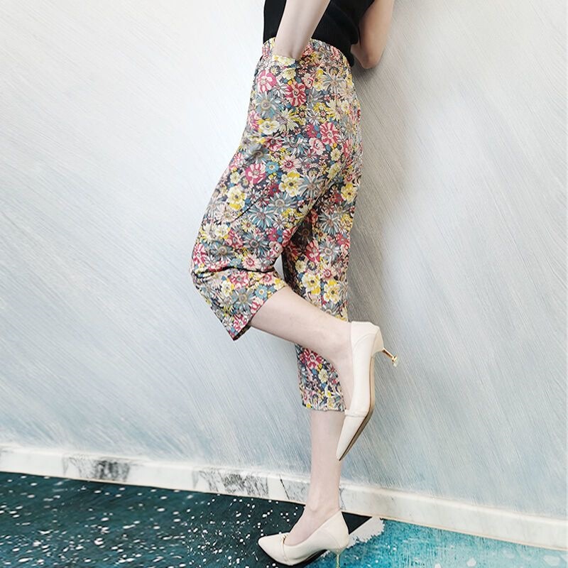 Summer Women's New Style Cropped Wide-Leg Pants for Girls, Students, Plus-Size, Made of Rayon, Loose Casual Wear