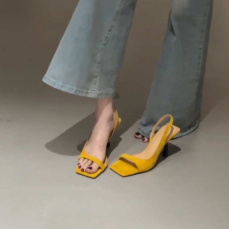 Summer sandals square toe with a strap open toe