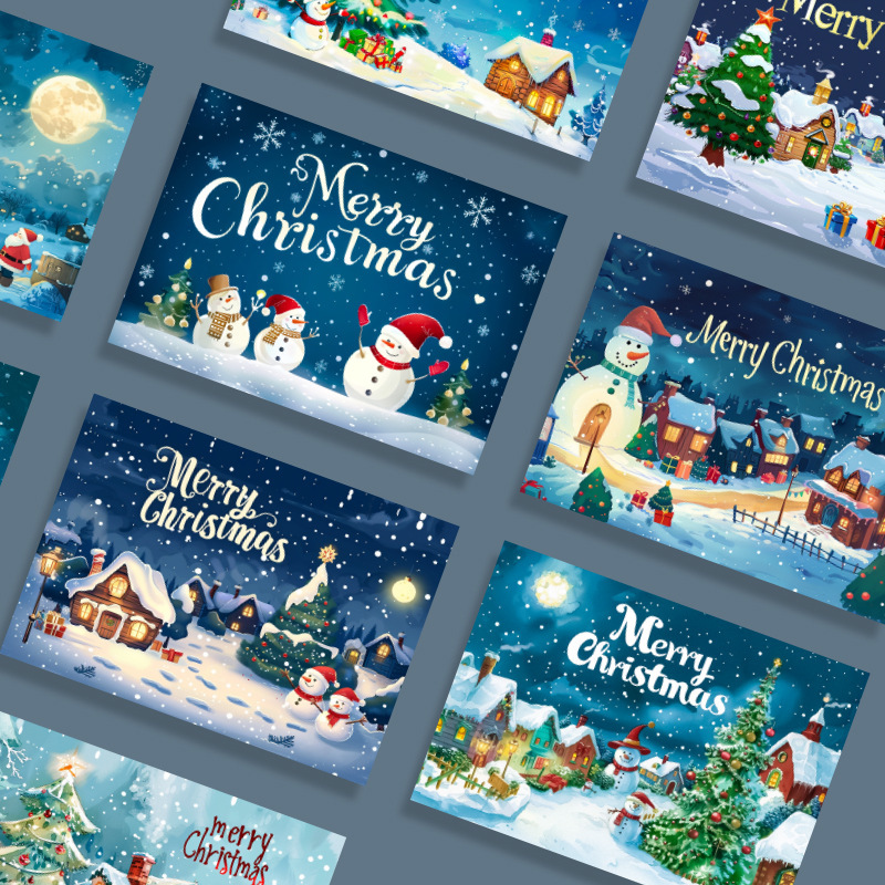 クロスボーダーアマゾンクリスマスグリーティングカード手書きありがとう祝福メッセージカードギフト装飾小さなカード英語スタイル|undefined