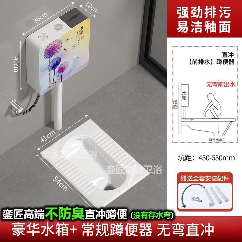 品牌蹲便器水箱卫生间后排蹲坑便池大便器蹲便器大号特大号家用|undefined